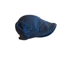 Blue Cotton Unisex Newsboy Cap With Adjustable Strap